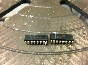 A couple of sacrificial fake ICs